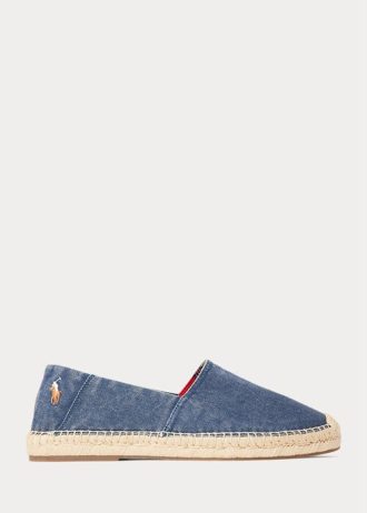 Hellblaue Ralph Lauren Cevio Espadrille aus gewaschenem Canvas für Herren