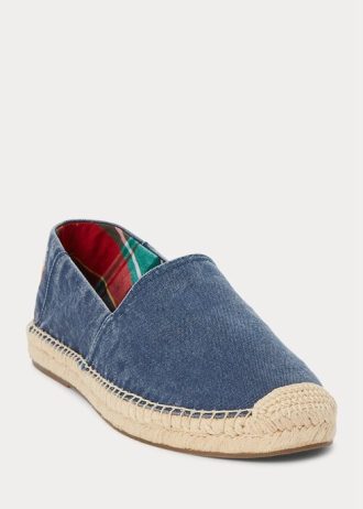 Hellblaue Ralph Lauren Cevio Espadrille aus gewaschenem Canvas für Herren