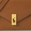 Hellbraune Ralph Lauren Polo ID Leder-Geldbörsen mit Kette für Damen