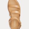 Hellgelbe Ralph Lauren Kayleen Sandalen aus Nappaleder für Damen