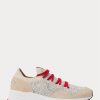 Hellgraue Ralph Lauren Trackster 200II Knit Sneakers für Herren