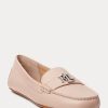 Hellrosa Ralph Lauren Barnsbury Driver-Loafer aus Nappaleder für Damen