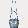 Khaki/New England Blue Ralph Lauren Monogram Large Andie Handtasche für Damen