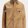 Khakifarbene Feldjacken mit Wollfutter von Ralph Lauren für Herren
