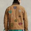 Khakifarbene Feldjacken mit Wollfutter von Ralph Lauren für Herren