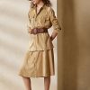 Khakifarbene Ralph Lauren Aryiana Röcke aus Lamm-Wildleder für Damen