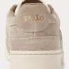 Khakifarbene Ralph Lauren Court Low-Top-Sneaker aus Wildleder für Herren