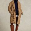 Khakifarbene Ralph Lauren Daunen-Polomäntel für Damen
