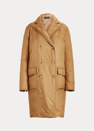 Khakifarbene Ralph Lauren Daunen-Polomäntel für Damen