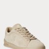 Khakifarbene Ralph Lauren Heritage Court II Wildleder-Sneaker für Herren