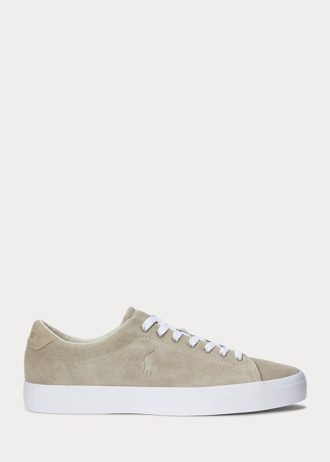 Khakifarbene Ralph Lauren Longwood Wildleder-Sneaker für Herren