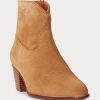 Khakifarbene Ralph Lauren Lucille Wildlederstiefel für Damen