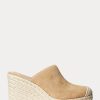 Khakifarbene Ralph Lauren Pennie Wildleder-Espadrille für Damen
