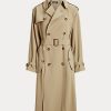 Khakifarbene Twill-Mäntel von Ralph Lauren für Damen