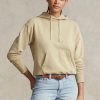 Khakifarbener Ralph Lauren-Hoodie aus Baumwollfleece für Damen