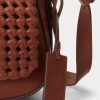 Lauren Tan Damen Ralph Lauren gewebtes Leder Kleine Maddy Schultertaschen