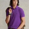 Lila Poloshirts aus Mesh für Herren von Ralph Lauren Custom Slim Fit