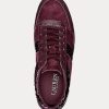 Lila Ralph Lauren Colten Sneakers aus geprägtem Leder und Wildleder für Damen