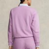 Lila Ralph Lauren Fleece-Pullover mit Rundhalsausschnitt für Damen