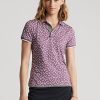 Lila Ralph Lauren Tailored Fit Stretch-Jersey-Poloshirts für Damen