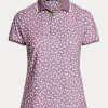 Lila Ralph Lauren Tailored Fit Stretch-Jersey-Poloshirts für Damen