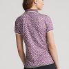 Lila Ralph Lauren Tailored Fit Stretch-Jersey-Poloshirts für Damen