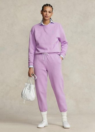 Lilafarbene Ralph Lauren Fleece-Sporthose für Damen