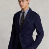 Marineblaue Anzugsakko aus weichem Leinen für Herren von Ralph Lauren Polo