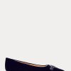 Marineblaue Ballerinas aus Samt von Ralph Lauren für Damen in Lilah