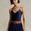 Marineblaue Camisole-Oberteile aus Seide von Ralph Lauren für Damen