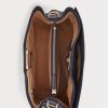 Marineblaue Damen-Umhängetaschen aus Leder von Ralph Lauren mit mittlerer Peyton-Größe