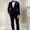 Marineblaue formelle Samthose „Gregory“ von Ralph Lauren für Herren