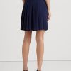 Marineblaue Georgette-Plisseeröcke von Ralph Lauren für Damen
