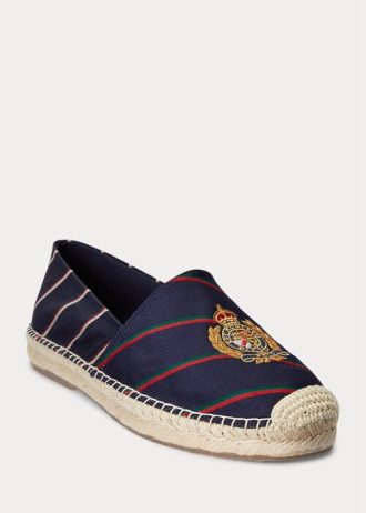 Marineblaue gestreifte Espadrilles „Cevio Crest“ von Ralph Lauren für Herren