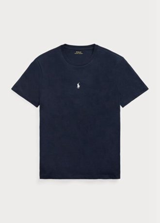 Marineblaue Herren Ralph Lauren Custom Slim Fit Rundhals-T-Shirts