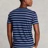 Marineblaue Herren Ralph Lauren Custom Slim Striped Soft Cotton T Shirts