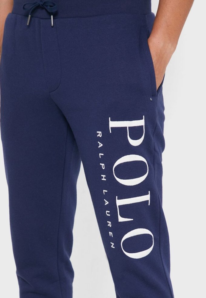 Marineblaue Jogginghose mit Bündchen und Logo von Ralph Lauren für Herren