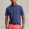 Marineblaue Poloshirts aus Baumwolle und Leinen im Classic Fit von Ralph Lauren für Herren