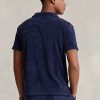 Marineblaue Poloshirts aus Frottee für Herren von Ralph Lauren in Slim Fit
