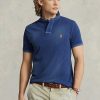 Marineblaue Poloshirts aus gefüttertem Mesh für Herren von Ralph Lauren in klassischer Passform