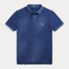 Marineblaue Poloshirts aus gefüttertem Mesh für Herren von Ralph Lauren in klassischer Passform