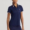 Marineblaue Poloshirts aus Jersey im Tailored Fit von Ralph Lauren für Damen