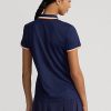 Marineblaue Poloshirts aus Jersey im Tailored Fit von Ralph Lauren für Damen