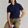 Marineblaue Poloshirts aus Mesh im Slim Fit von Ralph Lauren für Herren