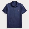 Marineblaue Poloshirts aus weicher Baumwolle im Custom Slim Fit von Ralph Lauren für Herren
