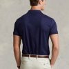 Marineblaue Poloshirts aus weicher Baumwolle im Custom Slim Fit von Ralph Lauren für Herren