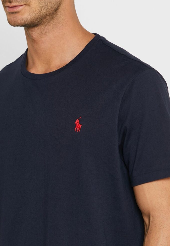 Marineblaue Poloshirts mit gesticktem Logo und Rundhalsausschnitt für Herren von Ralph Lauren