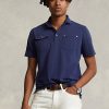 Marineblaue Poloshirts mit klassischer Passform und Netztasche für Herren von Ralph Lauren Marineblaue Poloshirts mit klassischer Passform und Netztasche für Herren von Ralph Lauren
