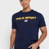 Marineblaue Poloshirts mit Rundhalsausschnitt und Logo für Herren von Ralph Lauren