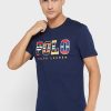 Marineblaue Poloshirts mit Rundhalsausschnitt und Logo für Herren von Ralph Lauren